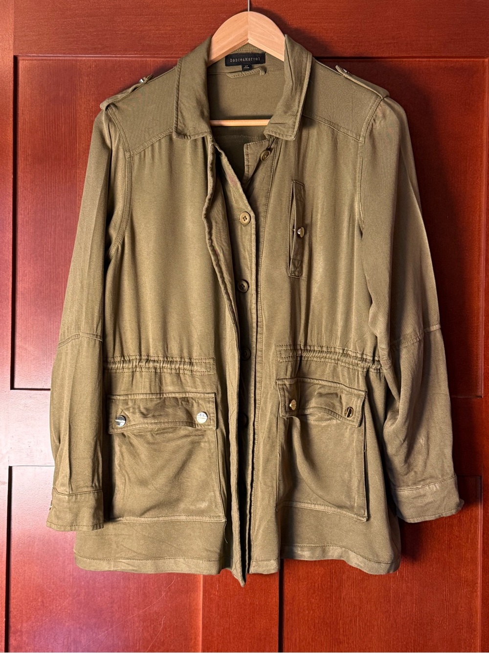 Dance & Marvel Olive Green Lightweight Utility Jacket Size Medium